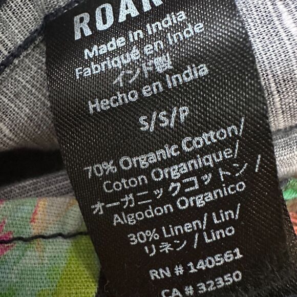 Roark Scholar La Selva Shirt Mens Small Black Floral Tropical Button Up Hawaiian - Picture 7 of 10